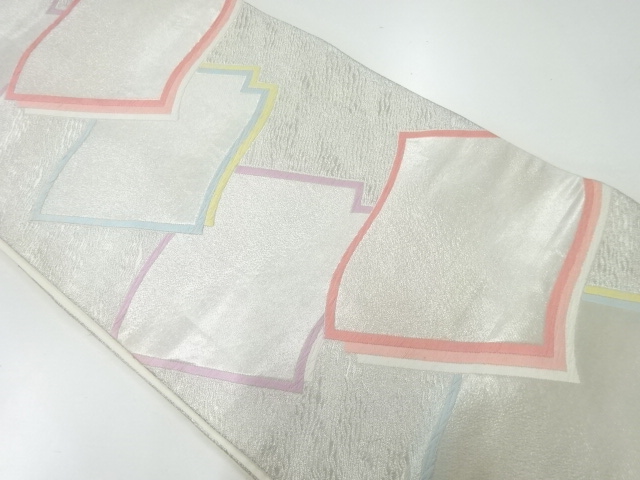 リサイクル　瓦模様織出し袋帯